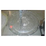 Rival Crock pot, (8 in. diam) and Glass Platters.
