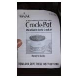 Rival Crock pot, (8 in. diam) and Glass Platters.