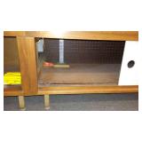 Double Sided Display Shelving with Storage.