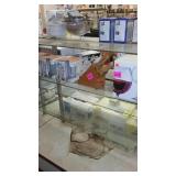 Double Sided Display Shelving with Storage.