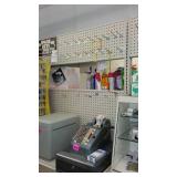 Double Sided Peg Board and Glass Display.