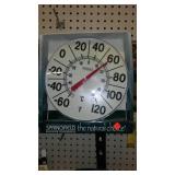 Outdoor Garden Hose hanger, spray wand, rain gauge.