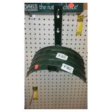 Outdoor Garden Hose hanger, spray wand, rain gauge.