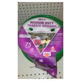 75 ft. hose, 2 ft. garden fencing.