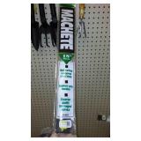 18 in. Machete and garden hand tools.