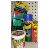 Round up, Raid, Spectracide Lawn and Garden Care.