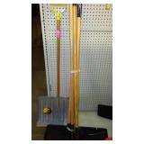 Roof Rake and Aluminum Shovel.