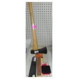Axe, Splitter, Sharpening Sticks.