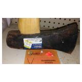 Axe, Splitter, Sharpening Sticks.