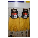 Cotton and Leather work Gloves (4), Large.