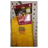 Cotton and Leather work Gloves (4), Large.