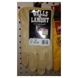 Cotton and Leather work Gloves (4), Large.