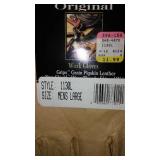 Cotton and Leather work Gloves (4), Large.