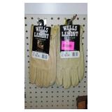 Wells Lamont Leather Gloves (2), Large.