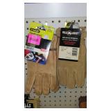 Cowhide and Pigskin Leather Gloves, (2) Xlg.