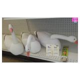 Geese Lawn Ornaments (3), Weights and Trap Tags.