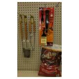 Grill Lava Rocks and Utinsils.