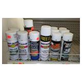 Spray Paint Cans (12), Assorted Brands White.