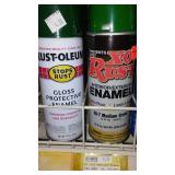 Spray Paint Cans (9) Painters Touch, Rust oleum Greens.