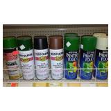 Spray Paint Cans (9) Painters Touch, Rust oleum Greens.