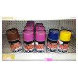 Spray Paint Cans (10), X-O Enamel, Assorted.