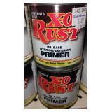 Paint Cans (11), Qt. (1) X-O Rust, Primer, Red.