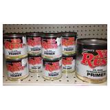 Paint Cans (8), Qt. (1) X-O Rust, Gray Primer.