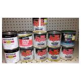 Paint Cans (11), Qt. X-O Rust, Black, Yellow.