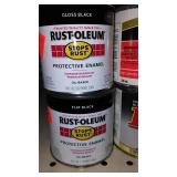 Paint Cans (11), Qt. X-O Rust, Black, Yellow.