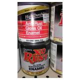 Paint Cans (11), Qt. X-O Rust, Black, Yellow.