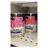 Paint Cans (7), Qt. (2) X-O Rust, Almond.