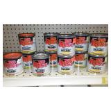 Paint Cans (12), X-O Rust, Red, Orange, Yellow.
