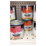 Paint Cans (12), X-O Rust, Red, Orange, Yellow.