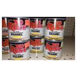 Paint Cans (12), X-O Rust, Red, Orange, Yellow.