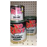 Paint Cans (1), Qt. (6) X-O Rust, Greens.