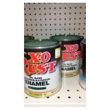 Paint Cans (1), Qt. (6) X-O Rust, Greens.