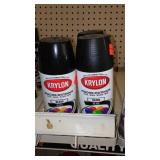 Spray Paint (8) Krylon, Assorted Color Blk, Gry Blue.