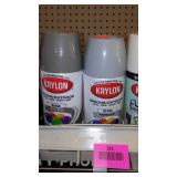 Spray Paint (8) Krylon, Assorted Color Blk, Gry Blue.