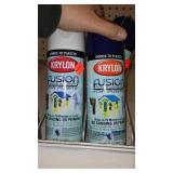 Spray Paint (8) Krylon, Assorted Color Blk, Gry Blue.