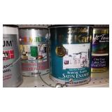 Paint Cans (5) Qts., (6) gals.  Assorted Brands, White.