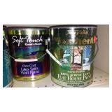 Paint Cans (5) Qts., (6) gals.  Assorted Brands, White.