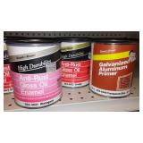 Paint Cans (5) Qts., (6) gals.  Assorted Brands, White.