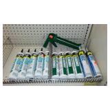 Caulking Assortment (11) and Gun. Dap, PL.