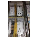 Switch/Outlet Combo (5) Single Lighted switches (2), White.