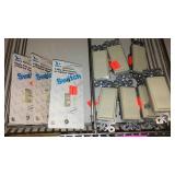 Lighted (3) and Paddle switches (7), Beige.