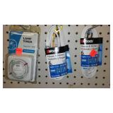 Timer and Extension Cords (8) 6-12 ft.