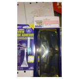 Misc. Automotive Thermostat, Oil Wrench, Muffler Clamps, Anti-Freeze tester and More.