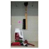 Load Binder, Ice Melt, Snow Brushes, Scrapers.