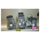 Galvanized Crimp reducer, elbows, sizes vary.