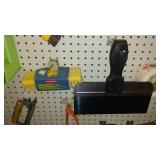 Brushes, Spreaders, trowels, Corner savers, scrapers and tape.